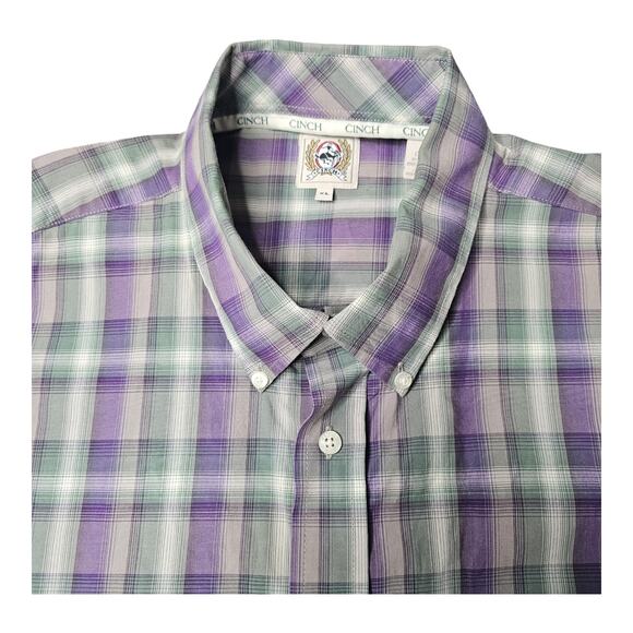 Cinch Shirt Mens Size XL Multicolor Plaid Western Cowboy Long Sleeve Button Down - Picture 3 of 8
